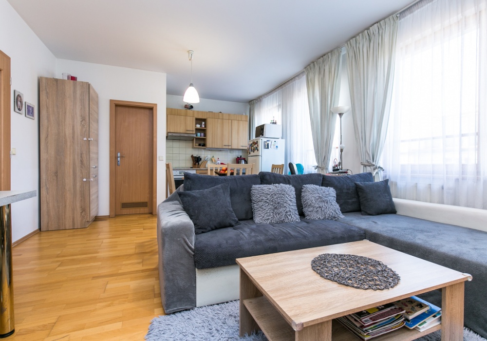 Living room with a kitchen