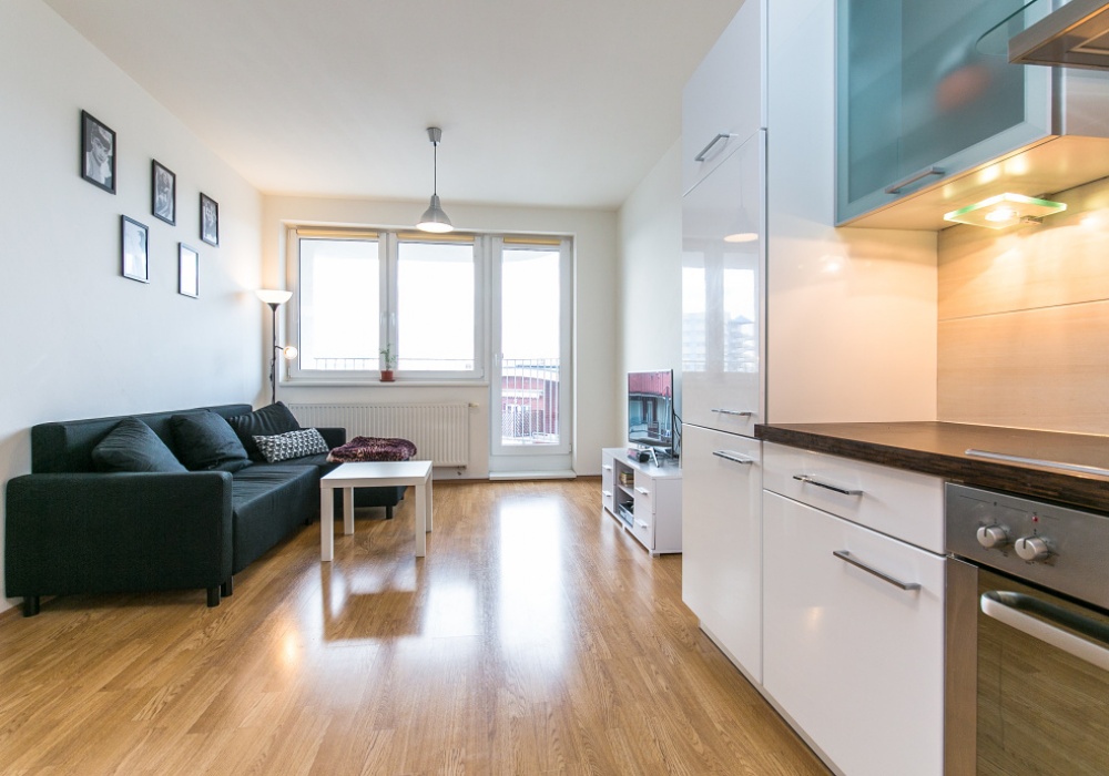 Living room with kitchenette